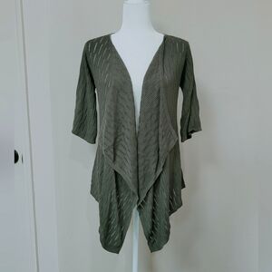 Willi Smith Open Half Sleeve Olive Green Open Sweater Sz Sm